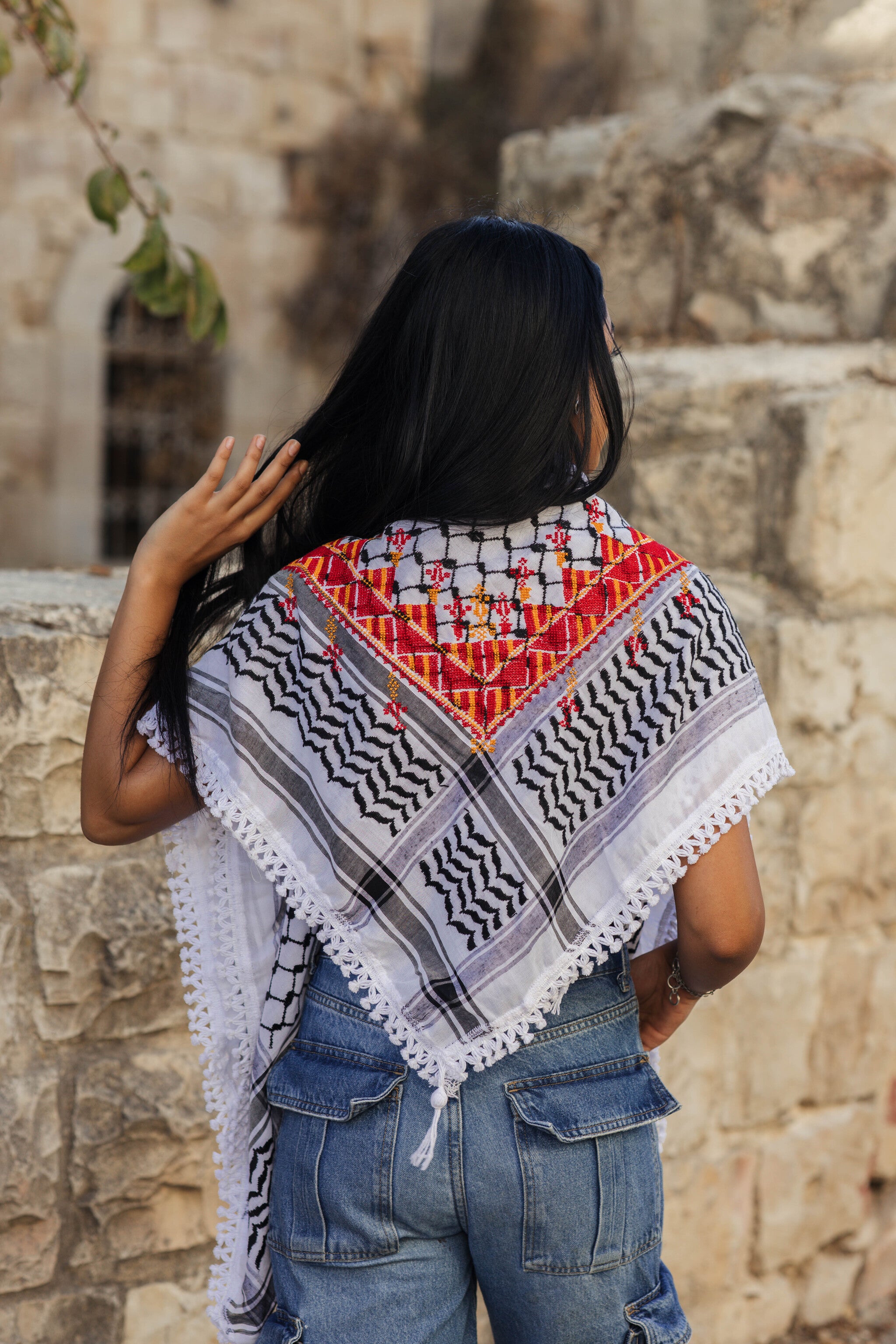 Handmade Tatreez Kuffiyeh – قلادة غزة
