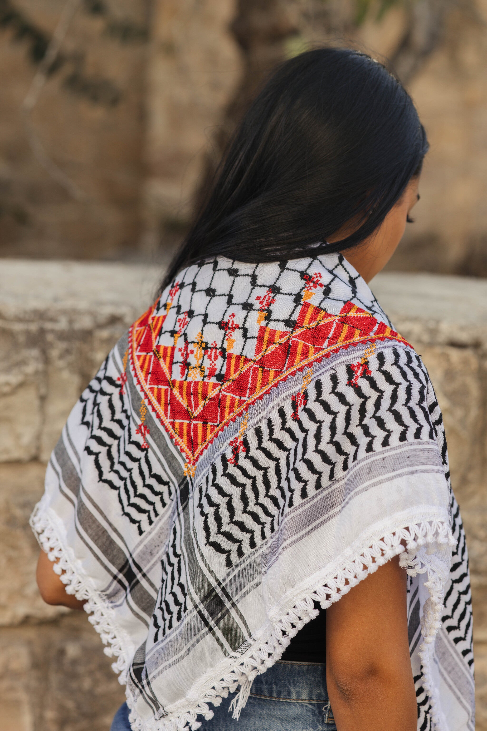 Handmade Tatreez Kuffiyeh – قلادة غزة