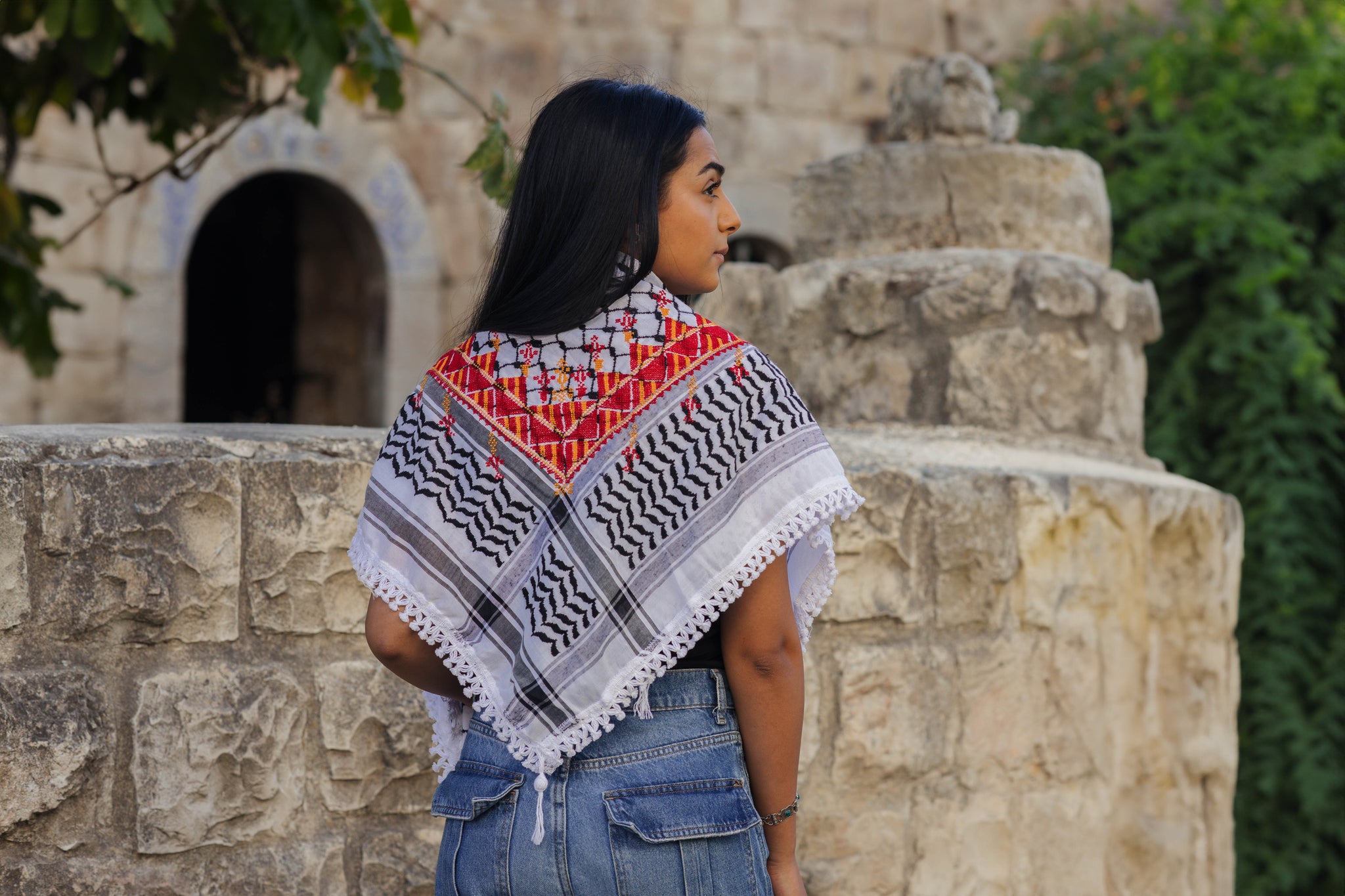 Handmade Tatreez Kuffiyeh – قلادة غزة
