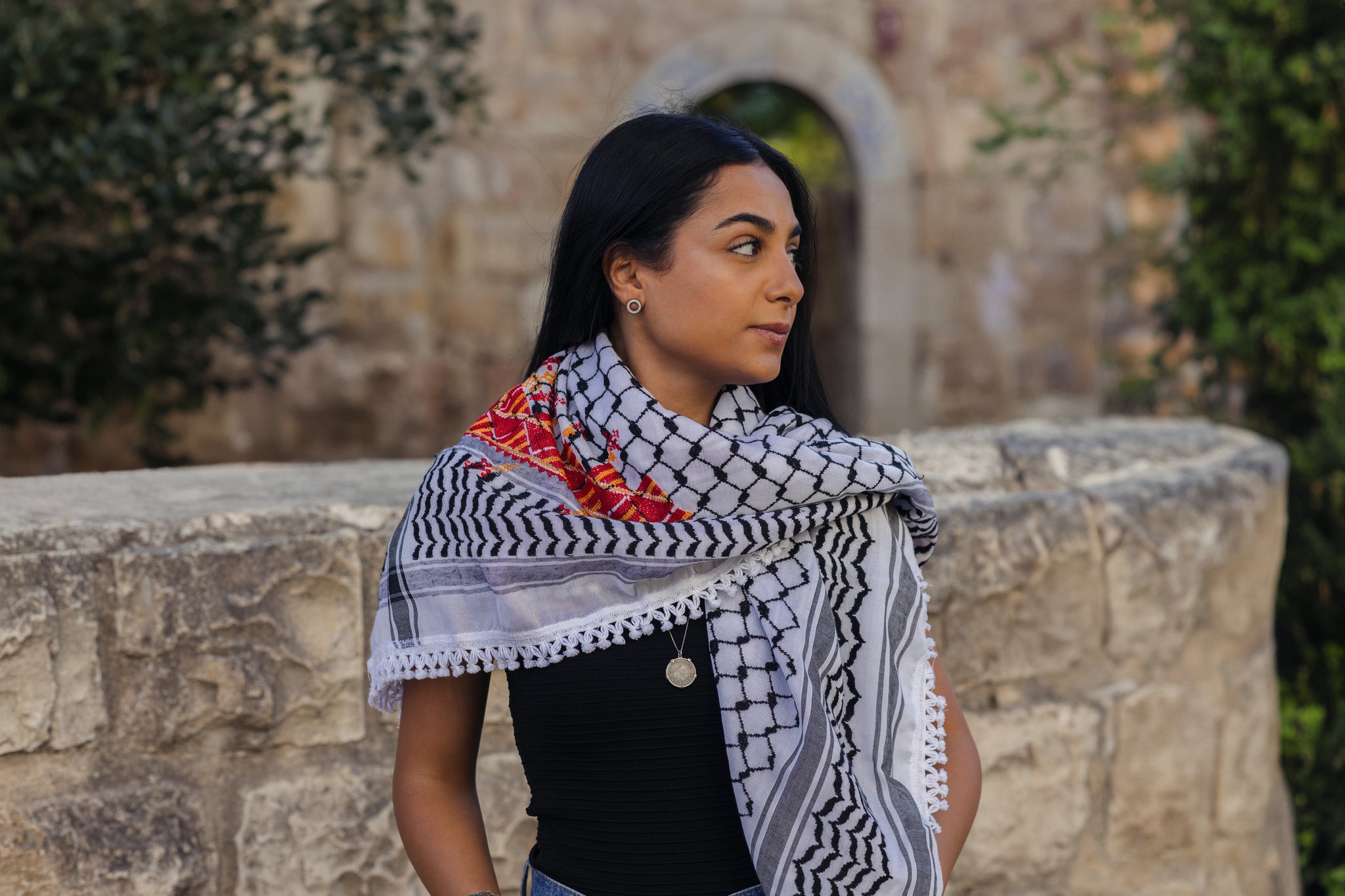 Handmade Tatreez Kuffiyeh – قلادة غزة