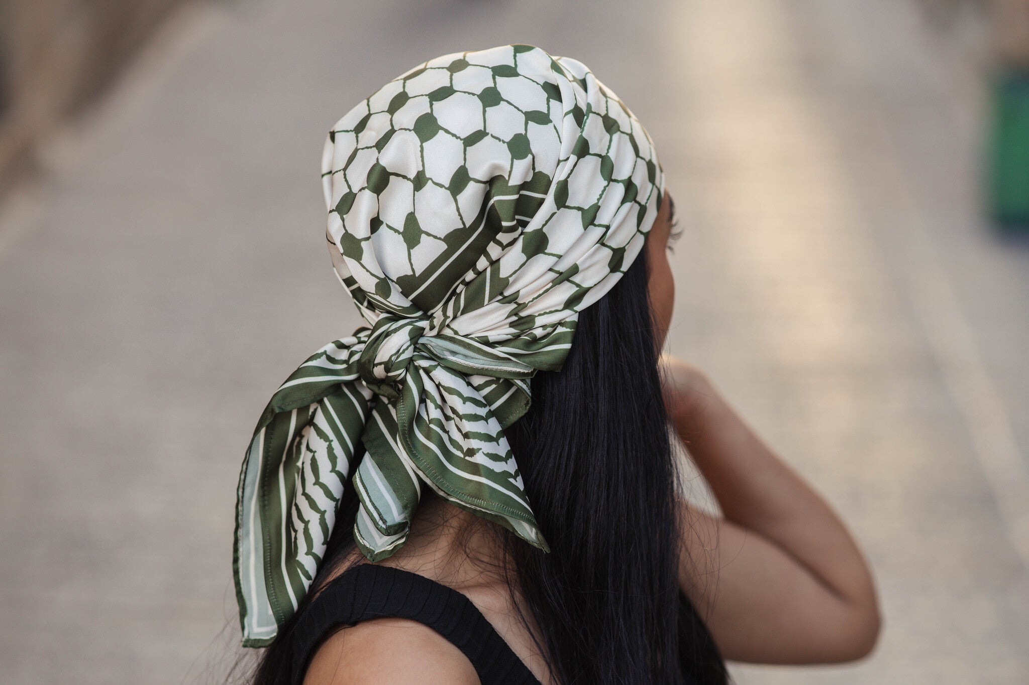 Palestinian Keffiyeh Bandana – 4 Colors (Black, Red, Floral,green)