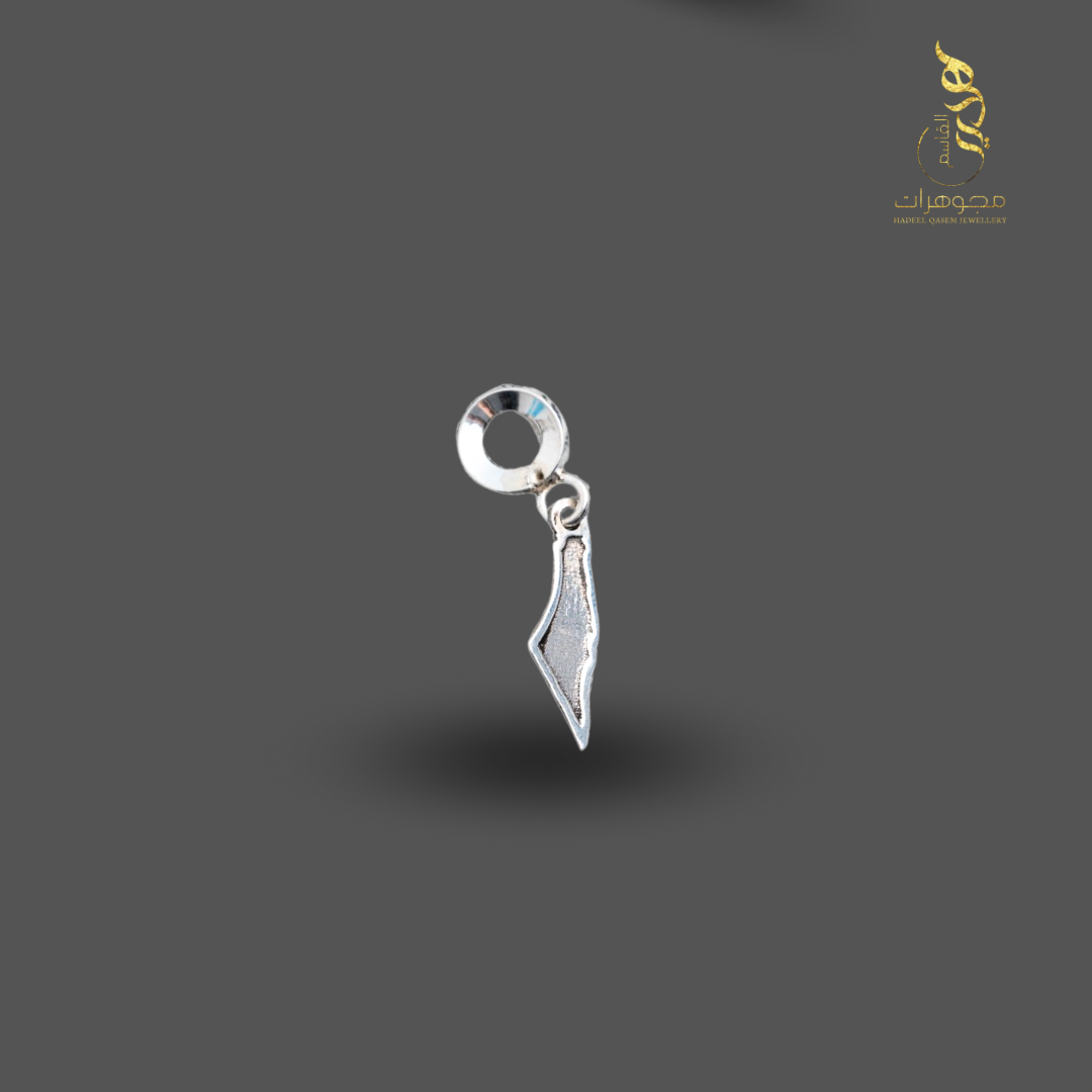 Palestine Map Charm – 925 Silver | Handmade