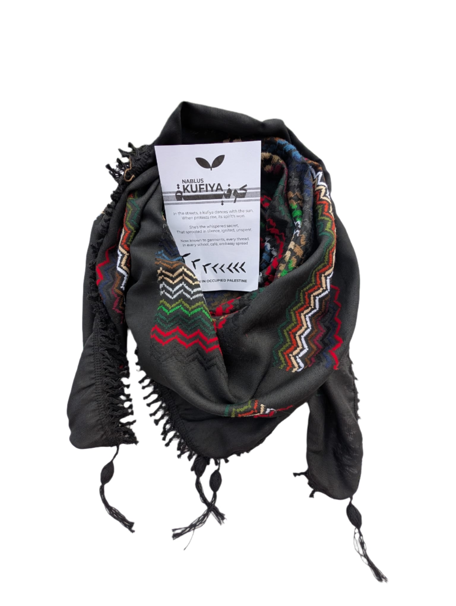 black ground nablis kuffiyeh