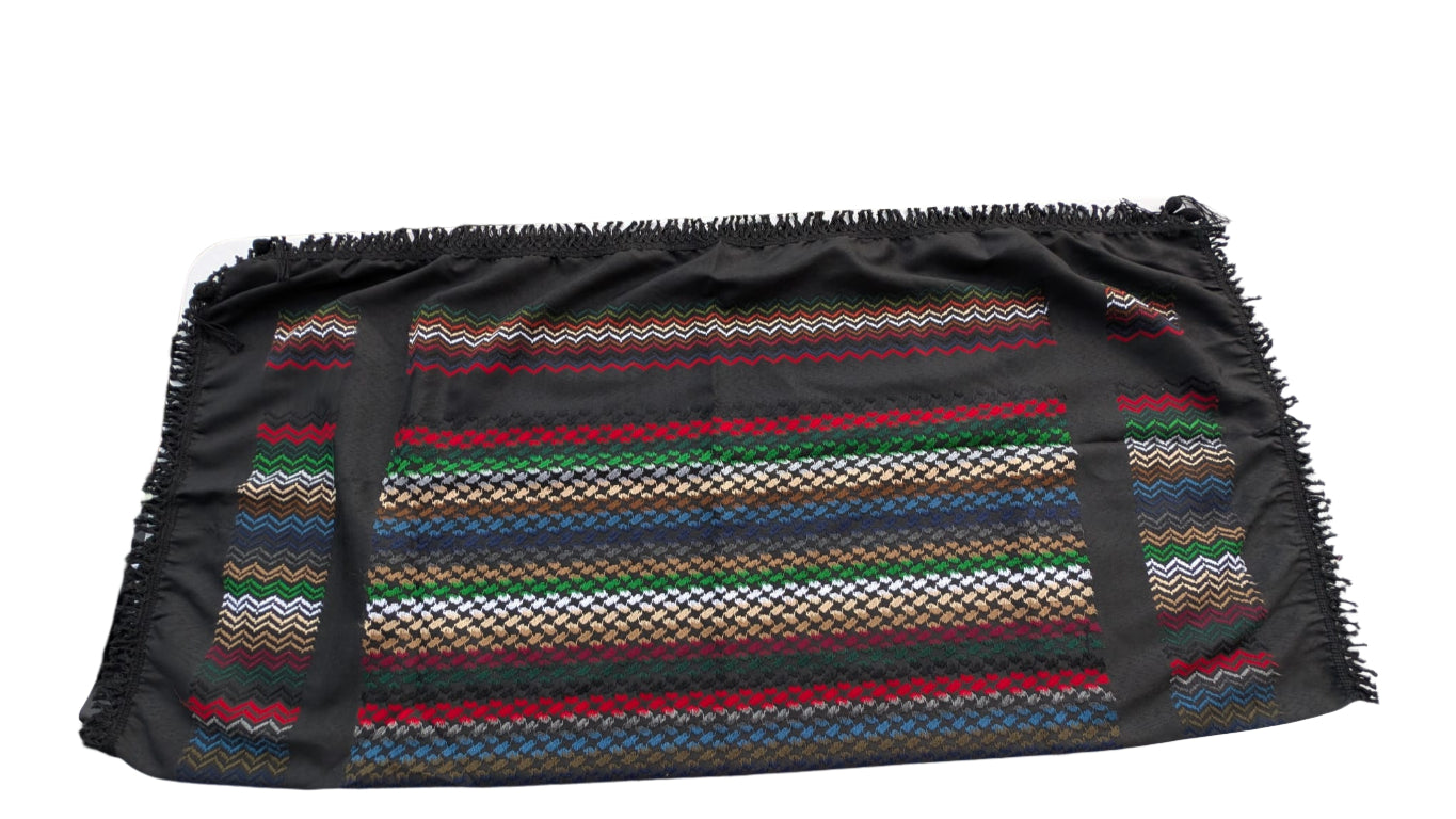 Multicolor on Black Nablus Keffiyeh — Woven in Palestine